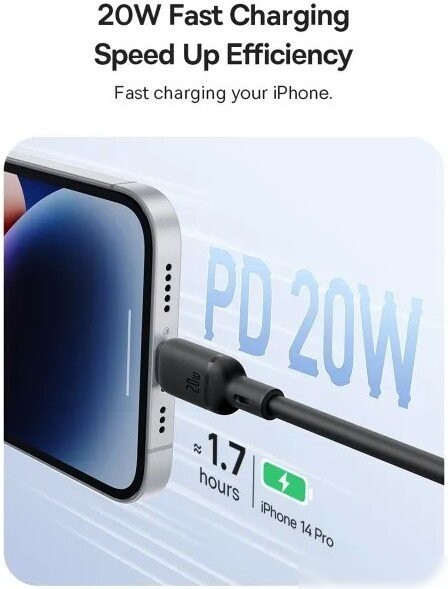 Кабель Baseus Silky Series Fast Charging Cable USB Type-C - Lightning (1 м, черный)
