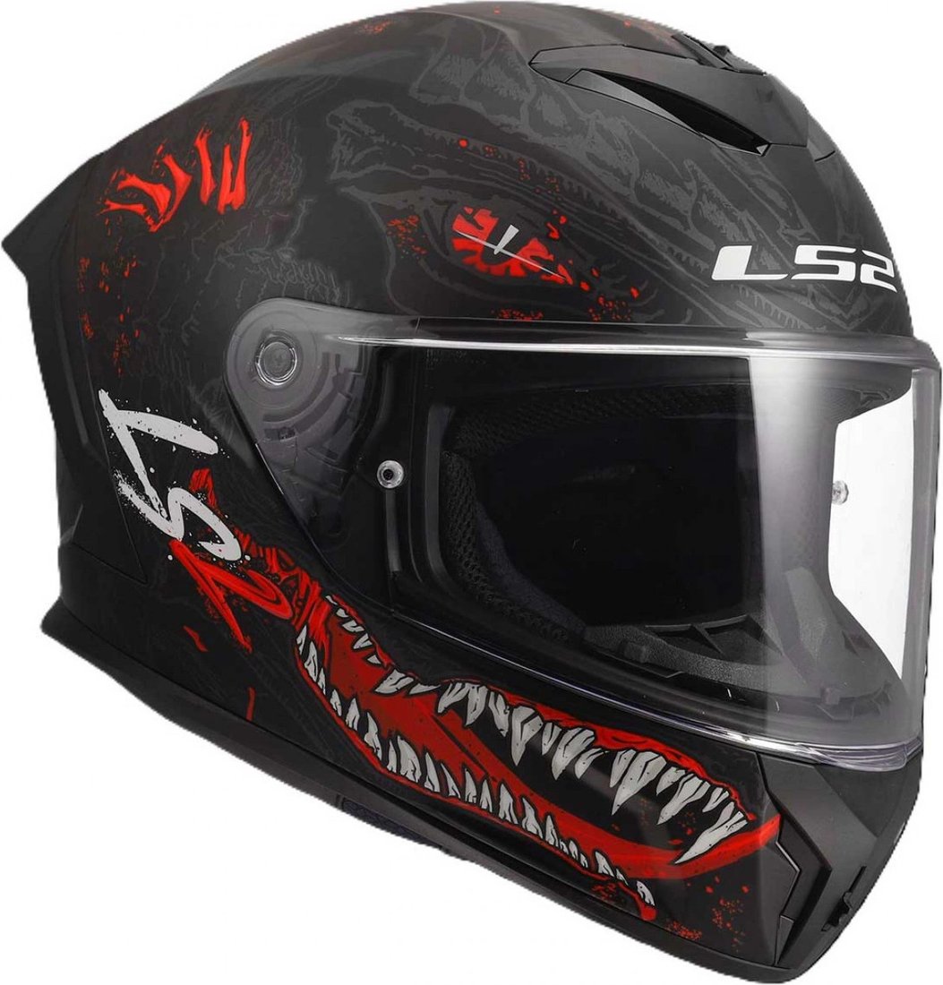 Мотошлем LS2 FF820 Rapid III Kaiju II (S, черный/красный/белый)