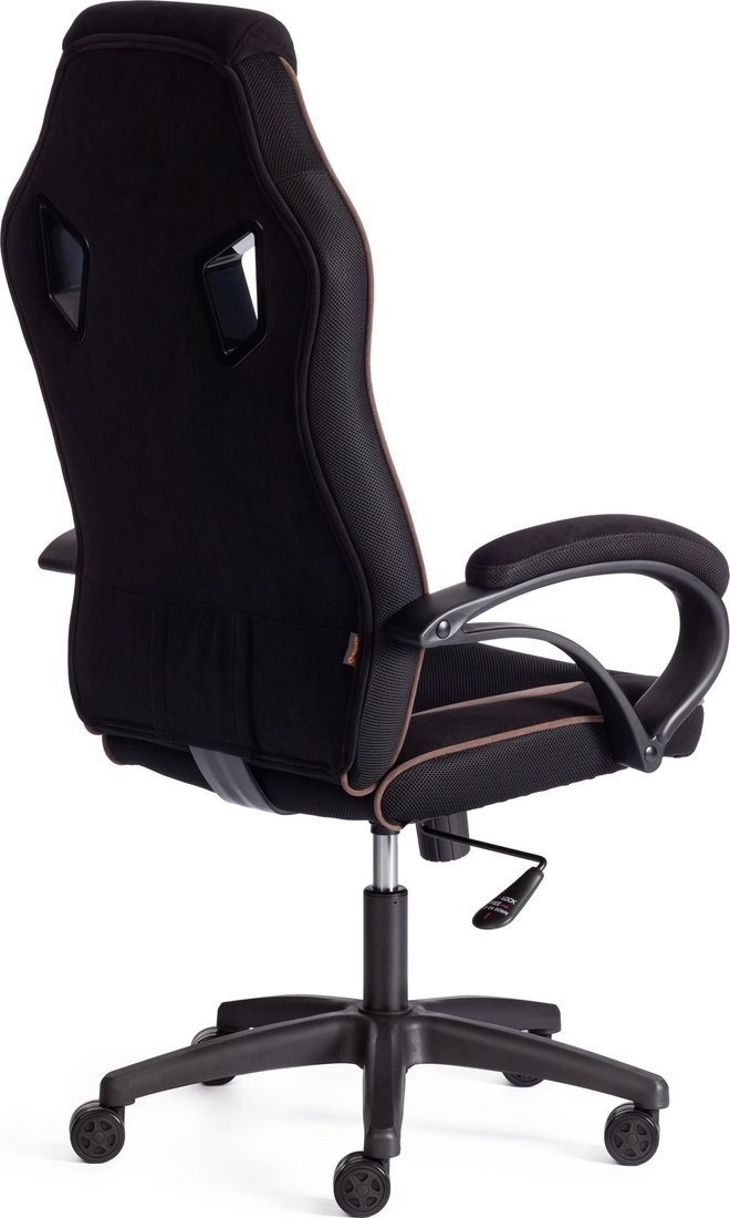 Игровое (геймерское) кресло TetChair Pilot флок/ткань (черный/черный/коричневый)