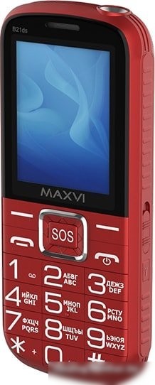 Кнопочный телефон Maxvi B21ds (красный)