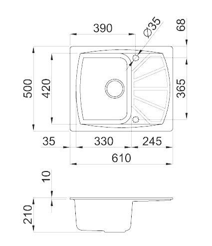 Кухонная мойка Elleci Living 125 Bianco Titano 68
