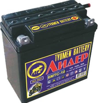 Мотоциклетный аккумулятор Tyumen Battery Лидер 3МТС-10 (10 А·ч)