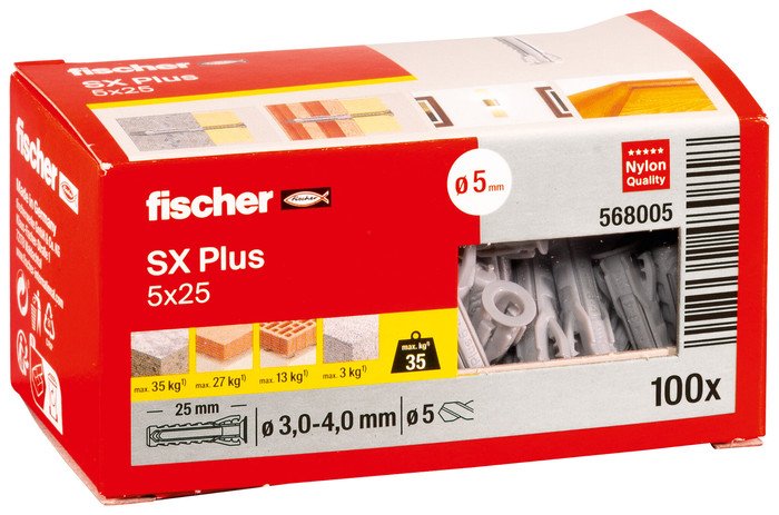 Дюбель универсальный Fischer SX Plus 5X25 568005 (100 шт)