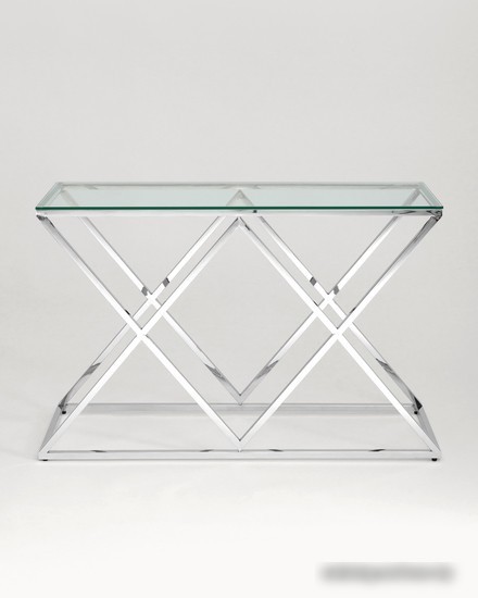 Консольный стол Stool Group Инсигния 120x40 ECST-026 (прозрачное стекло/сталь серебристый)