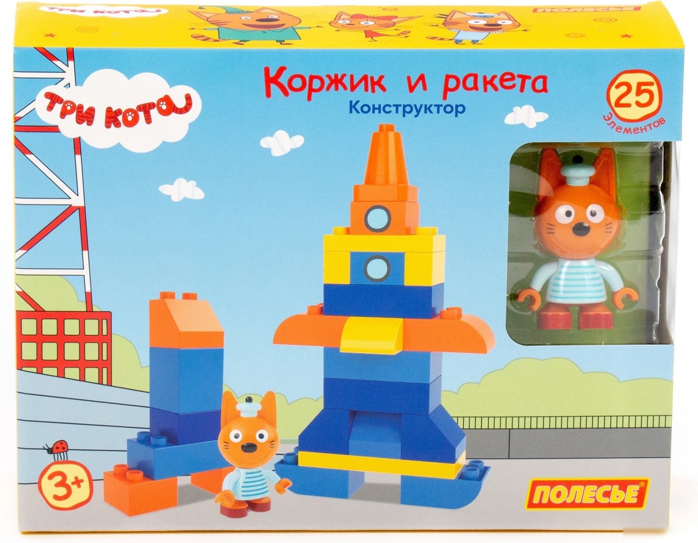 Конструктор Полесье Макси Три кота. Коржик и ракета 77223 (25эл)