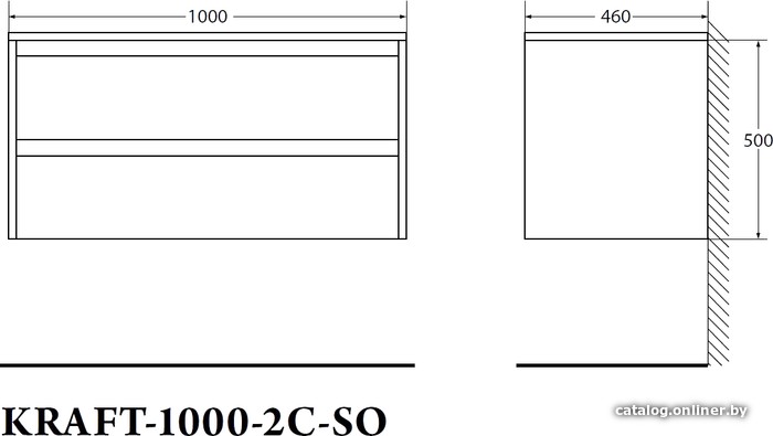 BelBagno Тумба под умывальник Kraft-1000-2C-SO-BO (bianco opaco)
