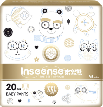 Трусики-подгузники Inseense Супертонкие V6 XXL 15+кг Ins20gold (20 шт)