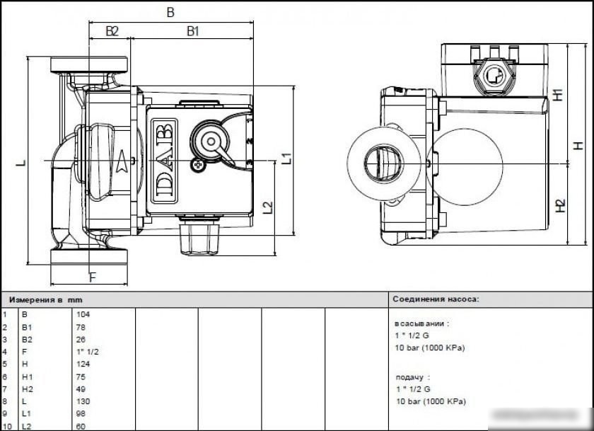 Циркуляционный насос DAB VA 65/130(1")