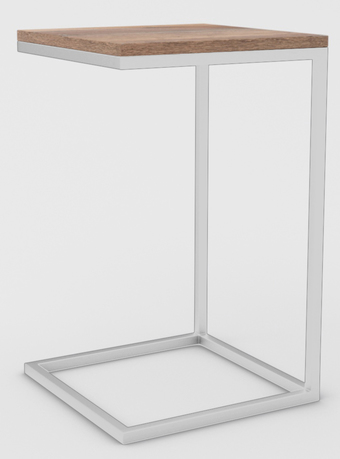 Приставной столик Hype Mebel Лайт 40x40 (белый/дуб галифакс олово)
