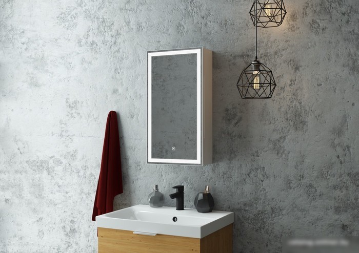 Континент Шкаф с зеркалом Allure Led 35х65 (левый)