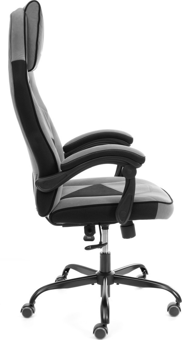 Игровое (геймерское) кресло TetChair Arena metalBL (велюр, серый/черный, 29/35)
