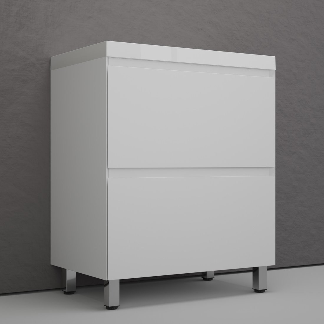 Symbolite Тумба под умывальник Манхэттен 70 Plus 2 ящика + Asti 70x45 (белый матовый)