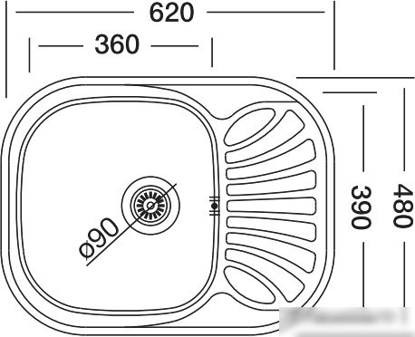 Кухонная мойка Kromevye Bianсa EC 305 D