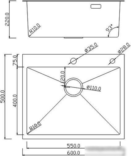 Кухонная мойка Roxen Simple 560220-60G