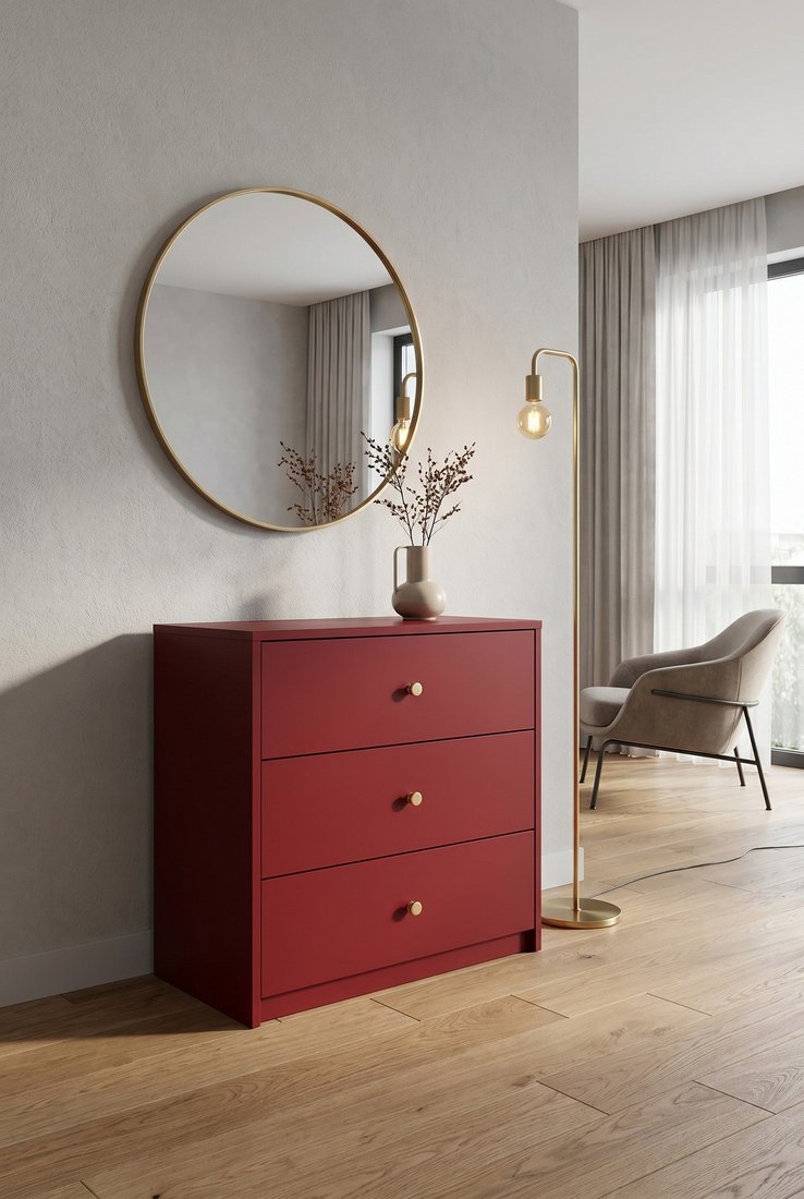 Комод Black Red White Parma KOM3S (марсала)