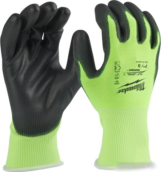 Перчатки хозяйственные Milwaukee Hi-Vis Cut level 1/A 8/M 4932479917