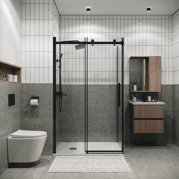 Душевой уголок Grossman Classic 100x80x195 120.K33.04.1080.21.00 (черный матовый/стекло прозрачное)