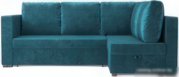 Угловой диван Мебель-АРС Мансберг (бархат сине-зеленый Star Velvet 43 Black Green)