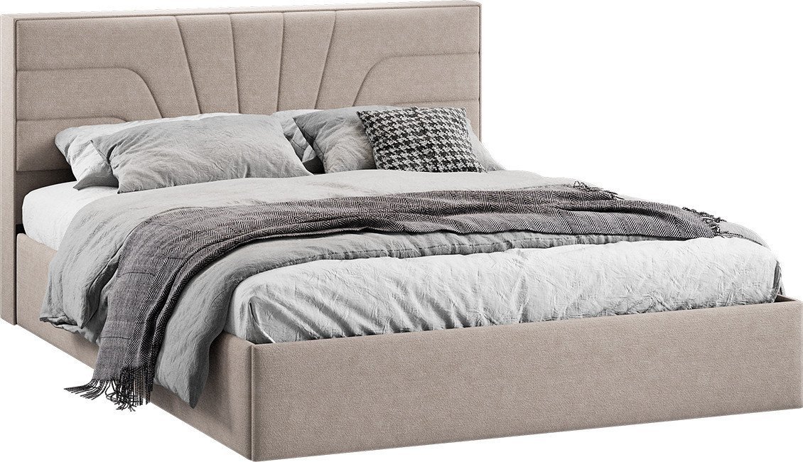 Кровать Трия Пандора с ПМ и заглушиной 160x200 Тип 1 (микрошенилл Relax Latte)