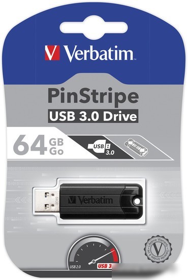 USB Flash Verbatim PinStripe 64GB [49318]