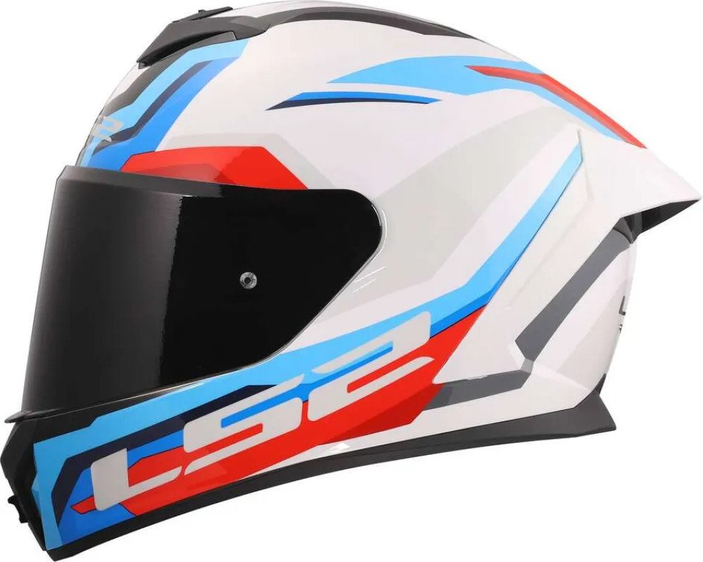 Мотошлем LS2 FF820 Rapid III Hyper (2XL, белый/синий/красный)