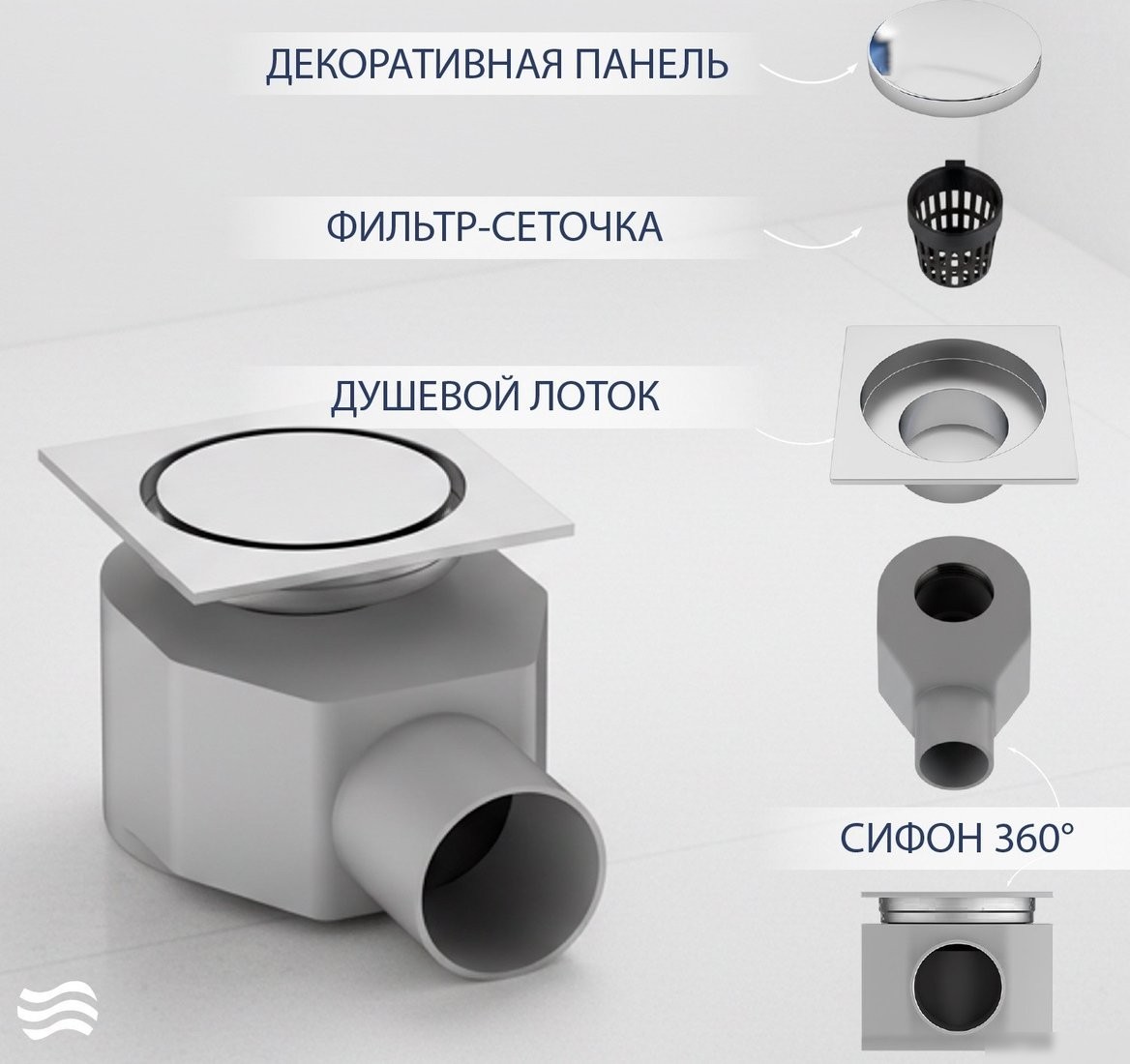 Трап/канал Lauter 21А40041H (хром)