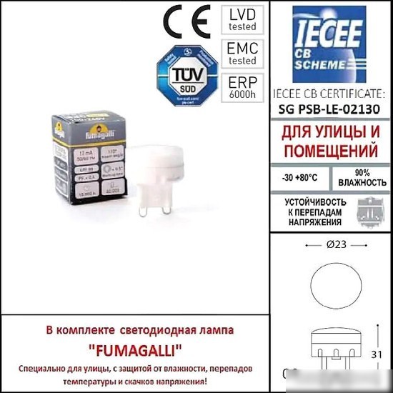 Уличный настенный светильник Fumagalli Mamete 2A3.000.000.LXZ1L