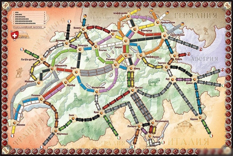 Настольная игра Мир Хобби Ticket to Ride: Индия и Швейцария