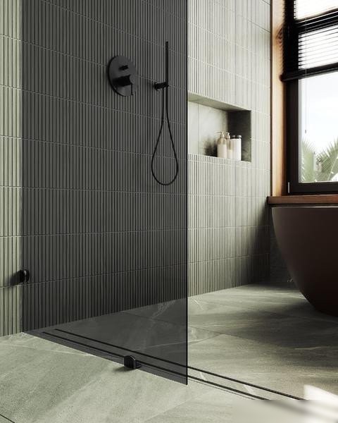 Душевая стенка MaybahGlass 79x195 MGD-274-6 (графитовое стекло/черный)