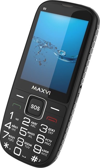 Кнопочный телефон Maxvi B9 (черный)