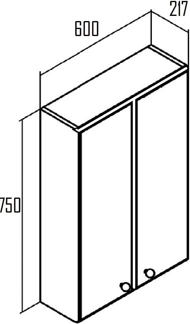 Runo Шкаф для ванной Кредо 60