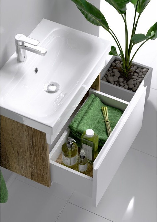 Aqwella Тумба с умывальником Smart SRT0105DB + Moduo 50 Slim S-UM-MOD50SL/1