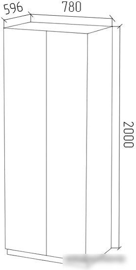 Шкаф распашной МДК ШК1 для одежды 2-х дверный 780x596x2000 (венге)