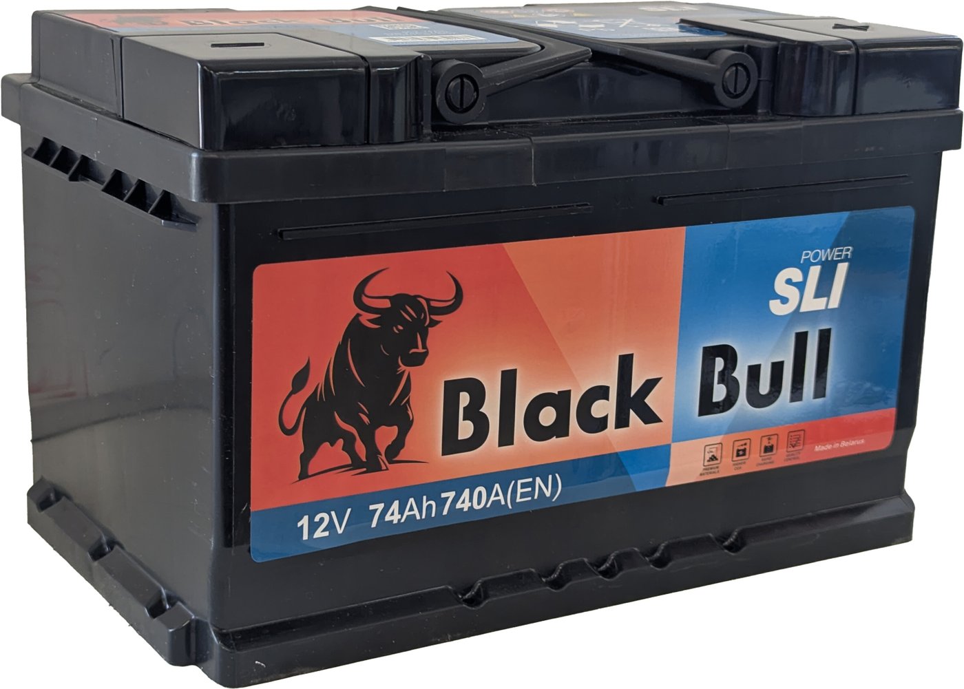 Автомобильный аккумулятор Black Bull SLI R+ низ. (74 А·ч) Автомобильный аккумулятор Black Bull SLI R+ низ. (74 А·ч)