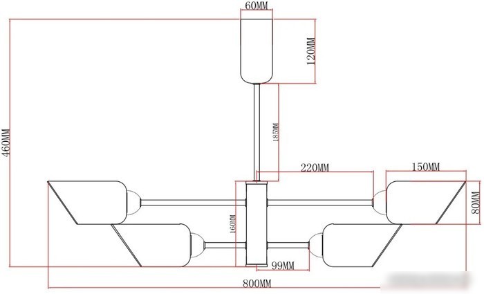 Люстра средней высоты Moderli Avery V10809-8P