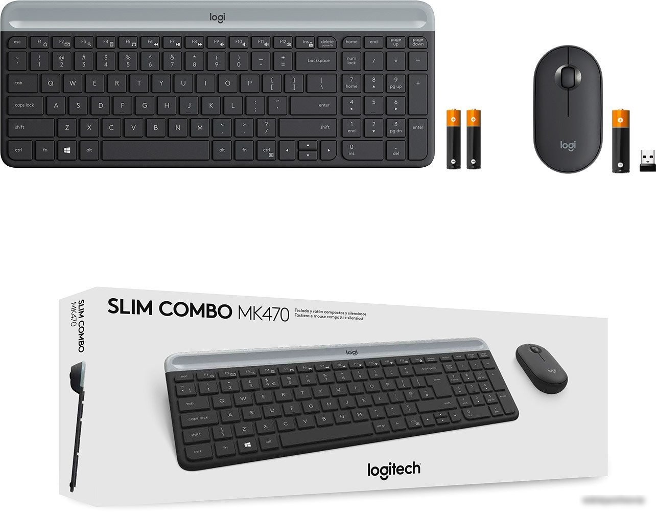 Офисный набор Logitech MK470 Slim Wireless Combo 920-009206 (графитовый)