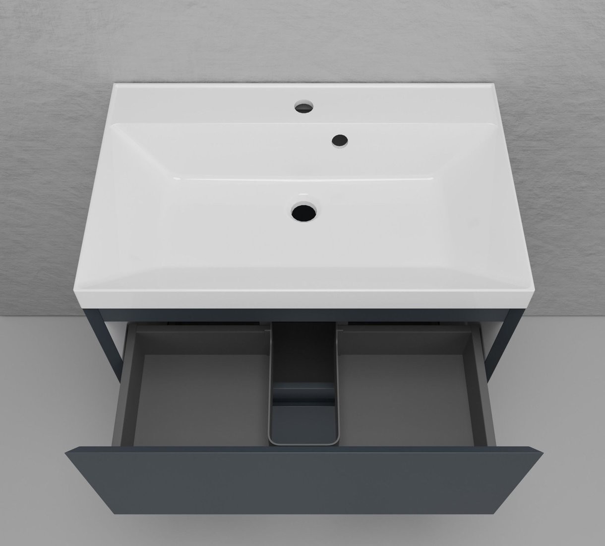 Symbolite Тумба с умывальником Манхэттен 70 Plus 2 ящика + Asti 70x45 (графит/серый шелк)