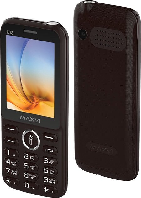 Кнопочный телефон Maxvi K18 (коричневый)