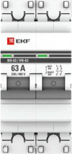 Выключатель нагрузки EKF PRoxima ВН-63 2р 40А sl63-2-40-pro