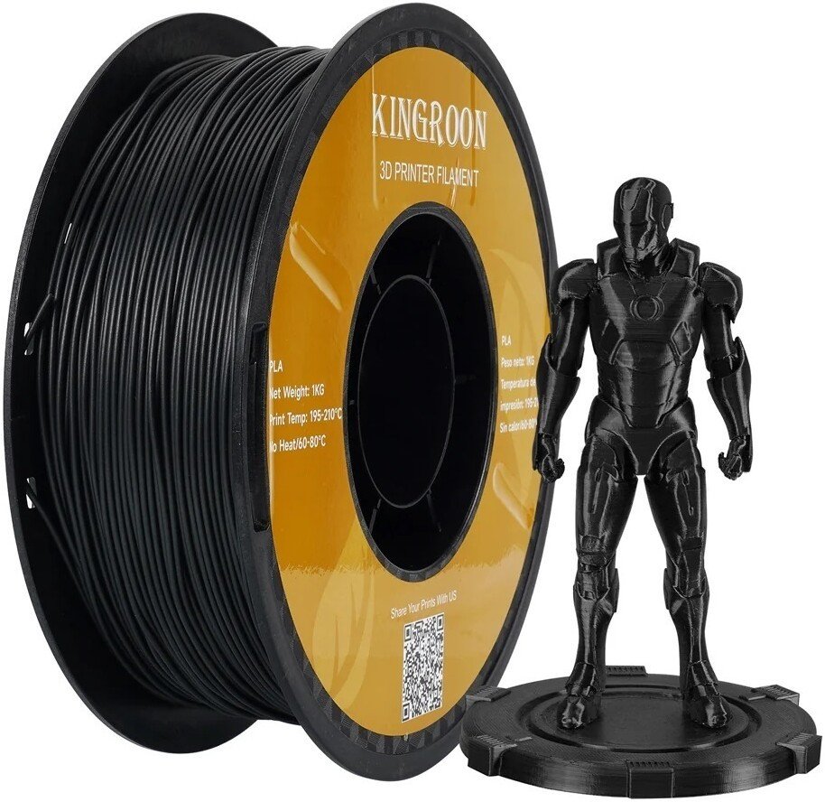 Филамент Kingroon PLA-CF 1.75мм HC135 (1 кг, черный) Филамент Kingroon PLA-CF 1.75мм HC135 (1 кг, черный)