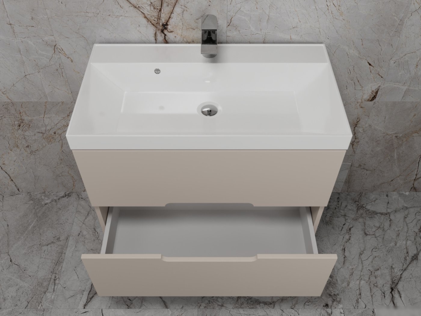 Symbolite Тумба под умывальник Матис 70 Classic 2 ящика (подвесная, крем)