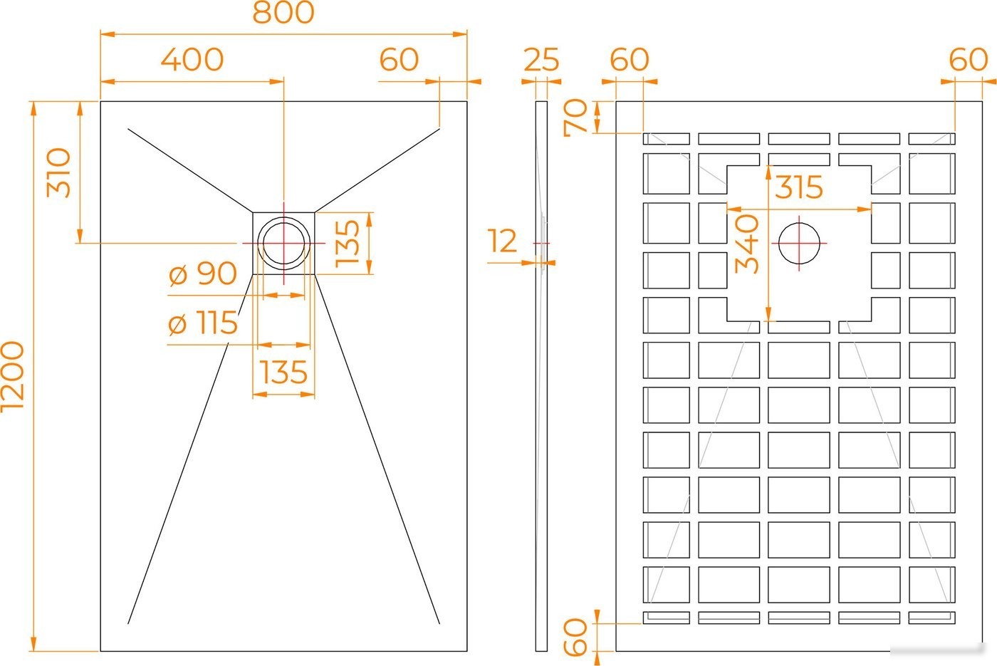 Душевой поддон RGW Stone Tray-G 14152812-02-11