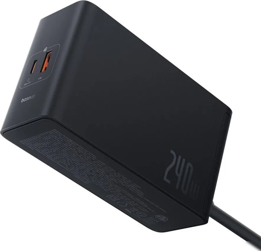 Сетевое зарядное Baseus Digital GaN Intelligent Desktop 3C+U+DC 240W P10163901113-00 (черный)
