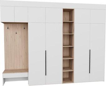 Стенка Рэйгрупп Рэй P245-B12-3-EBE В12-3 (дуб элисон/белый премиум)