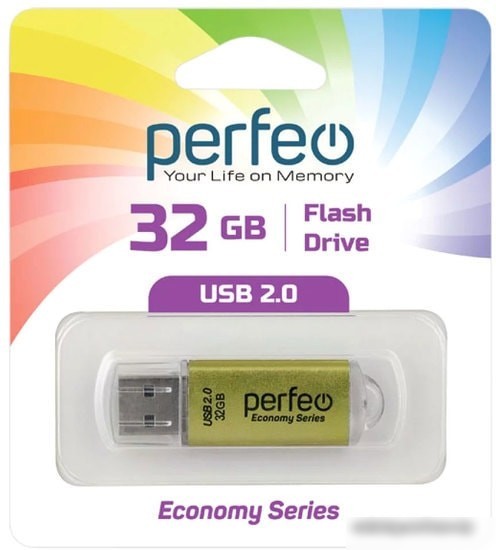 USB Flash Perfeo E01 32GB (золотистый)