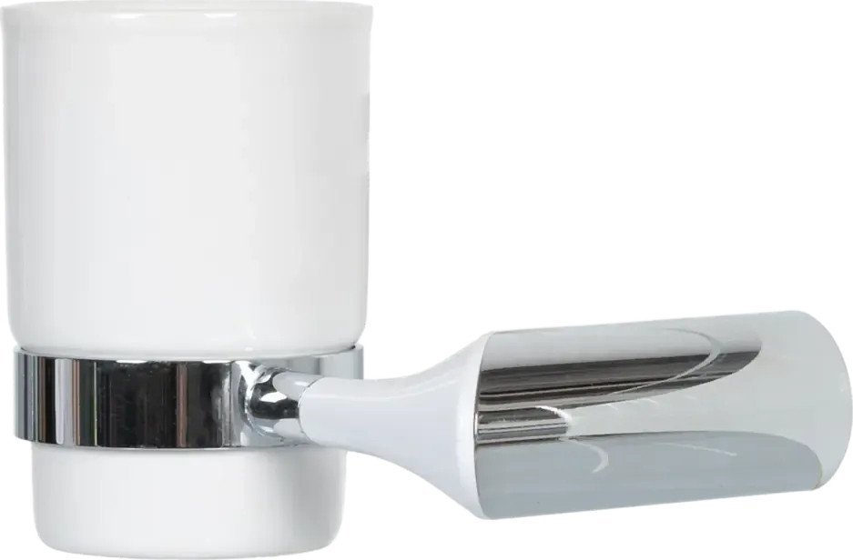 Стакан для зубной щетки и пасты Swensa Lock SWR-6600-03-CRM (белый/хром)