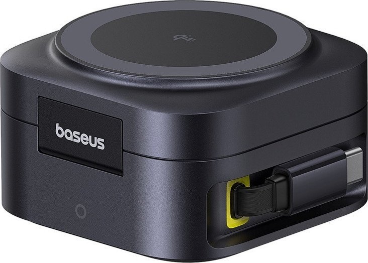 Сетевое зарядное Baseus PicoGo Series 2-in-1 Magnetic Wireless Charger Qi2 67W P10276800123-00 (черный)
