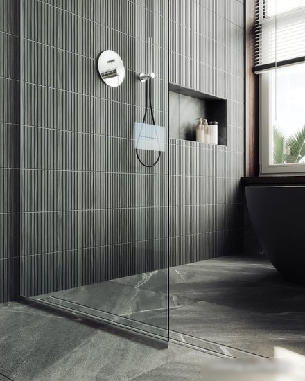 Душевая стенка MaybahGlass 195x109 MGD-677-5у (прозрачное стекло/хром матовый)