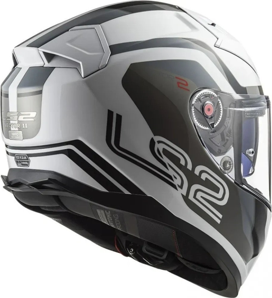 Мотошлем LS2 FF811 Vector II Metric (2XL, белый титан/серебристый)