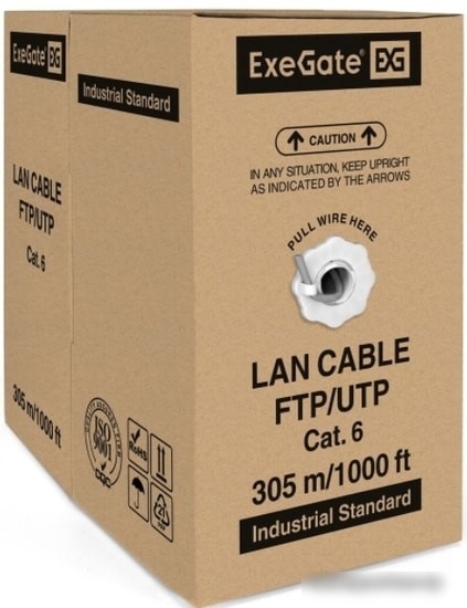 Кабель ExeGate UTP4-C6-CCA-S23-IN-PVC-GY-305 UTP